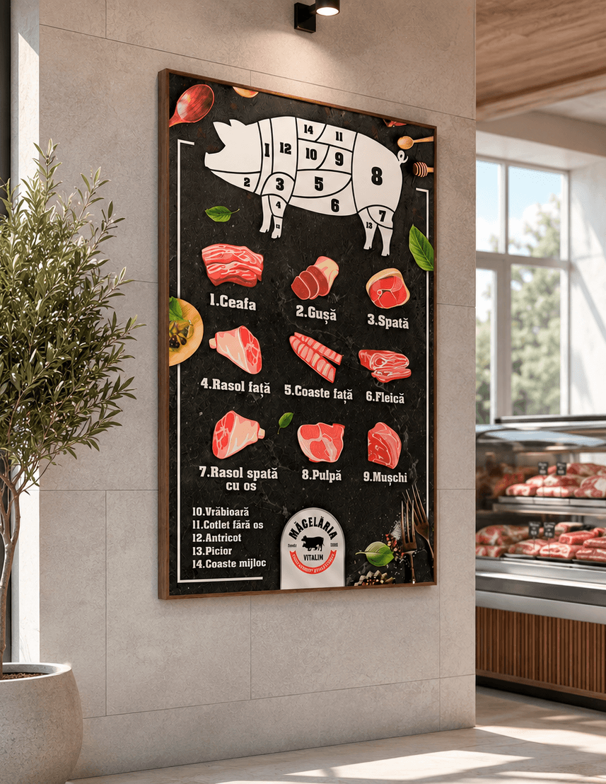 Informational meat stand, Măcelăria Vitalim in Bălți 1.2