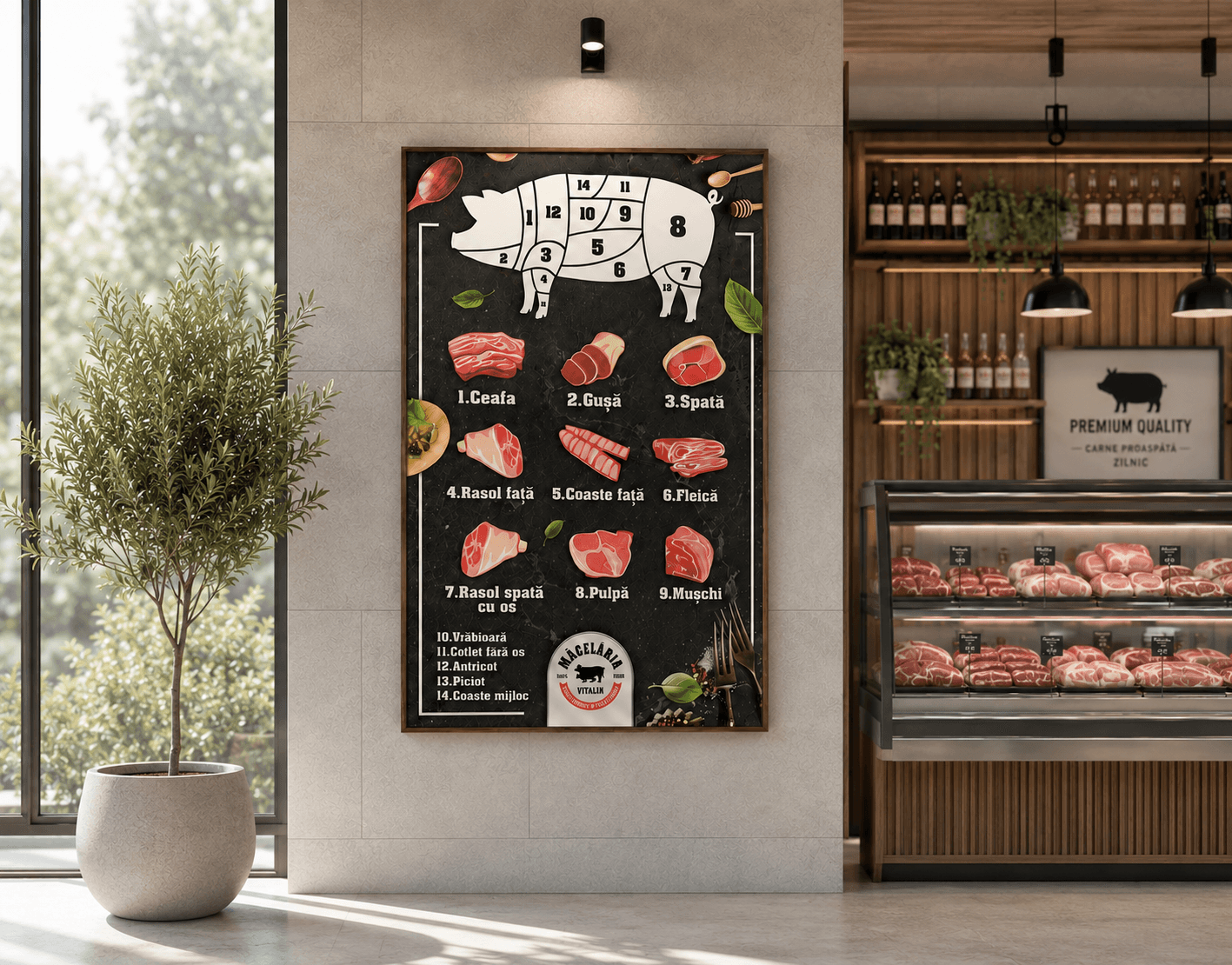 Informational meat stand, Măcelăria Vitalim in Bălți 2