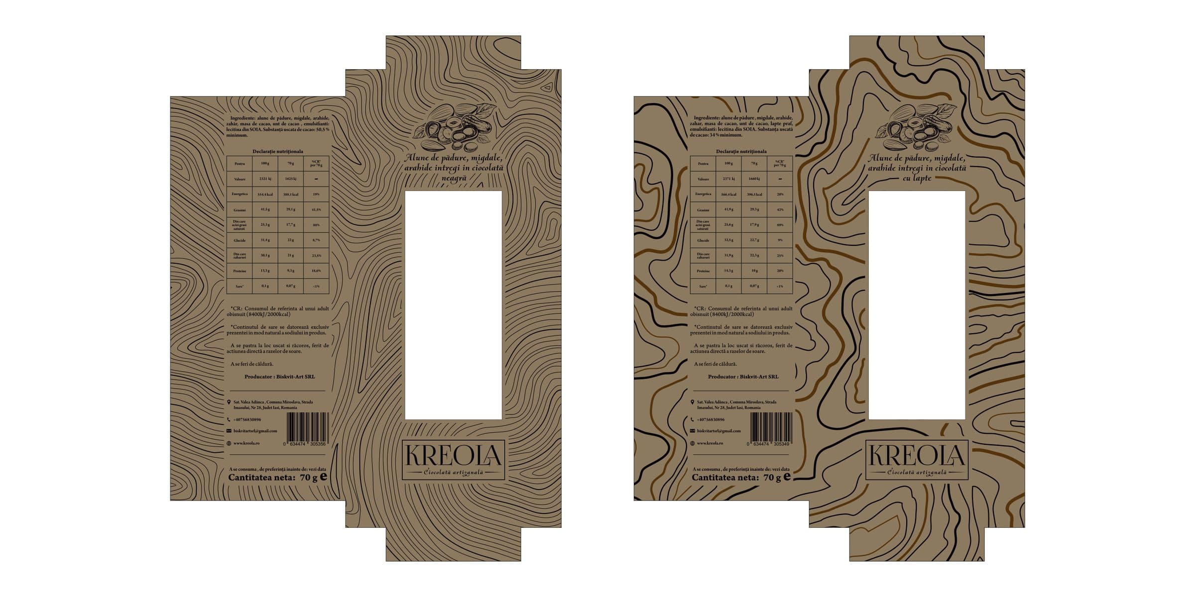Packaging Design for Kreola Chocolate Bars 1