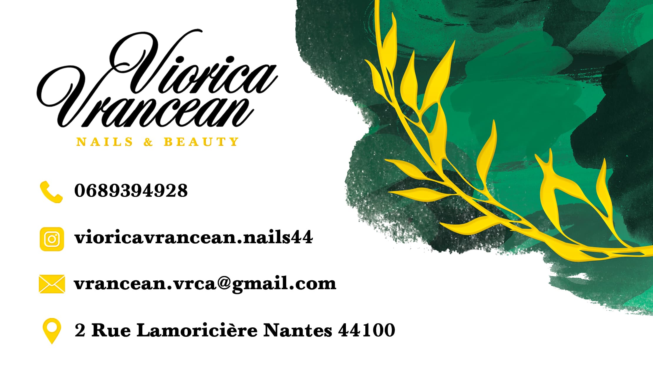 Business card for Viorica Vrancean 2
