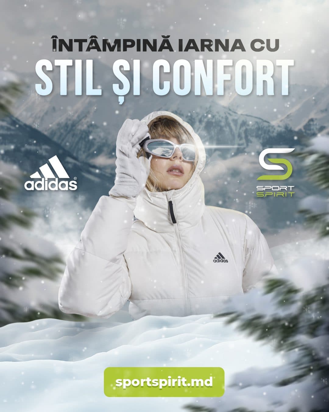 Advertising campaign for the Adidas winter clothing collection, “Sport Spirit” 1.1