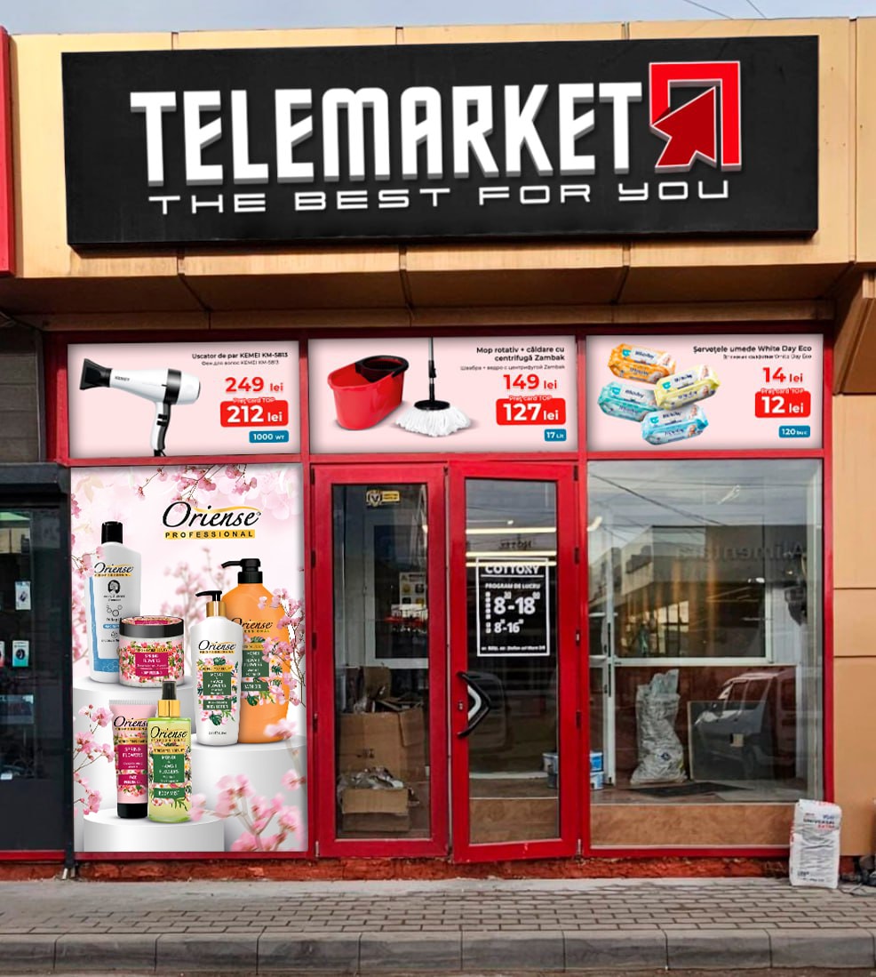 Exterior Advertising & Storefront Design for «Telemarket» (Oriense Brand) 1.2