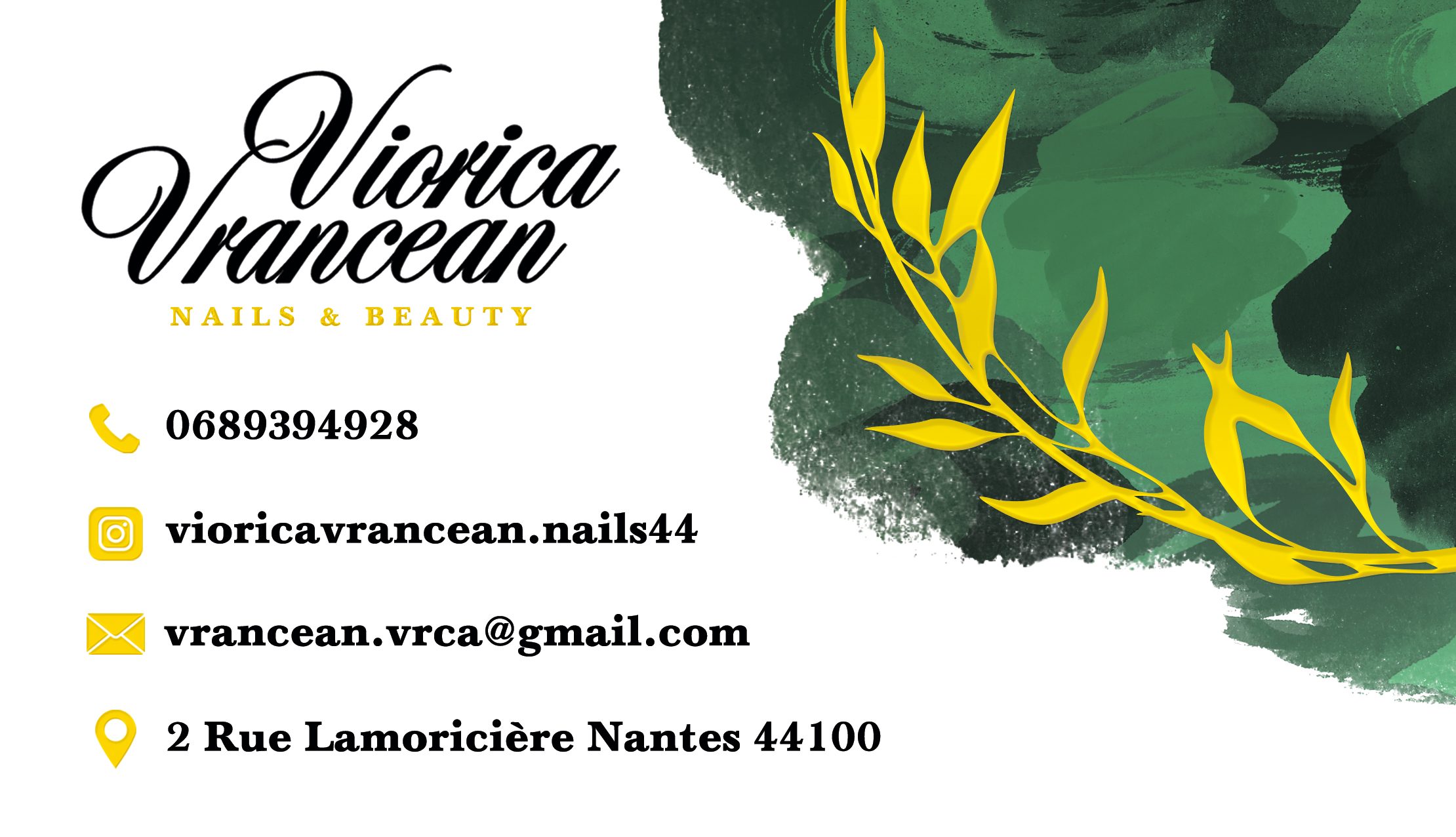 Business card for Viorica Vrancean 2