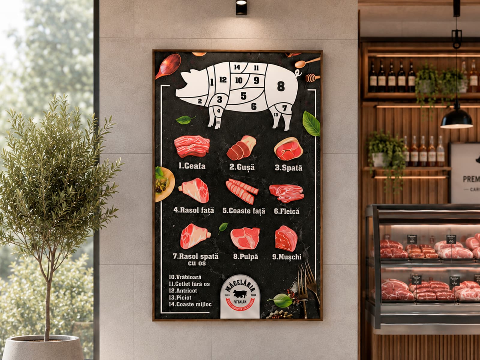 Informational meat stand, Măcelăria Vitalim in Bălți