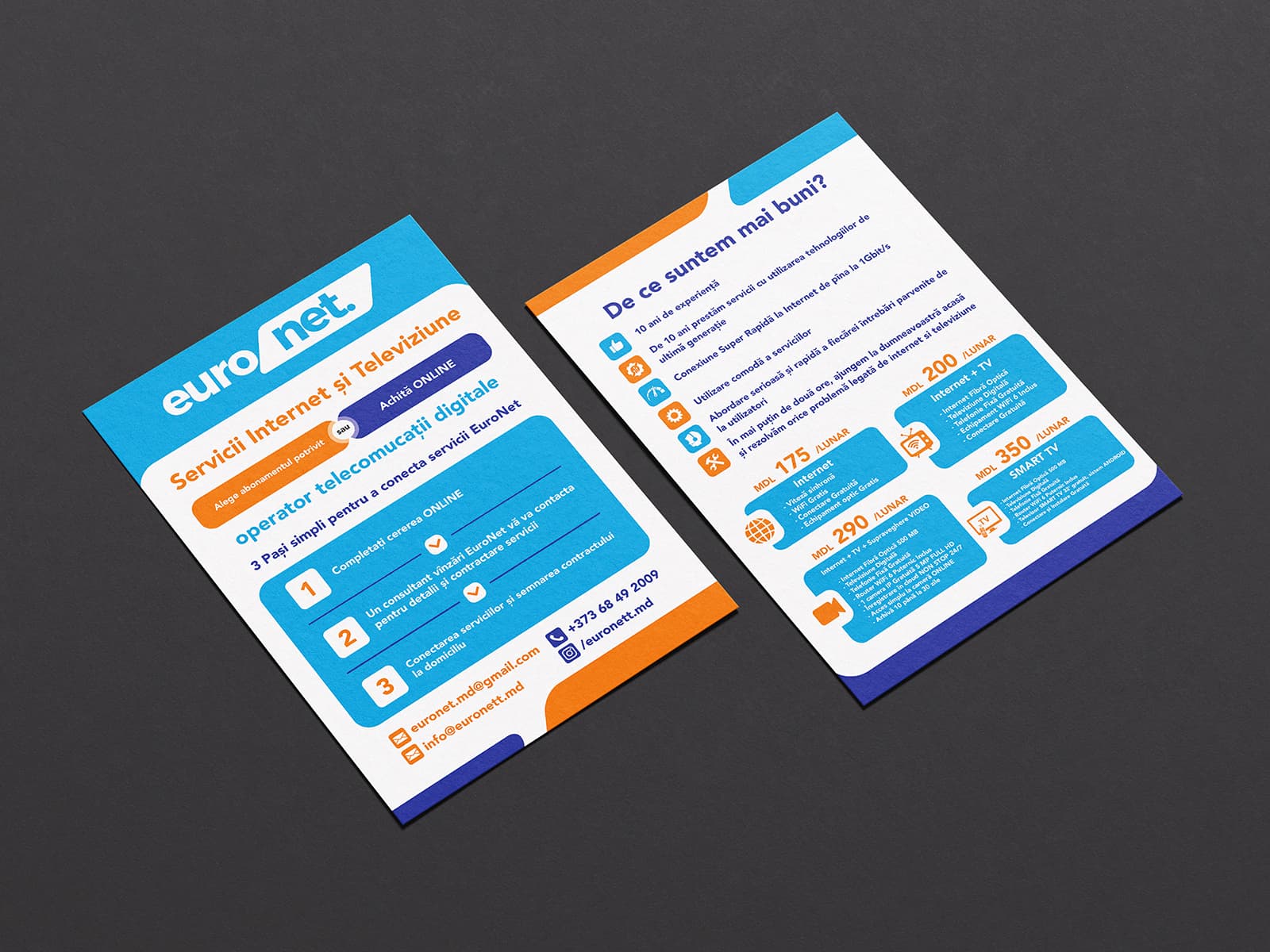 Introductory flyer for EuroNet company