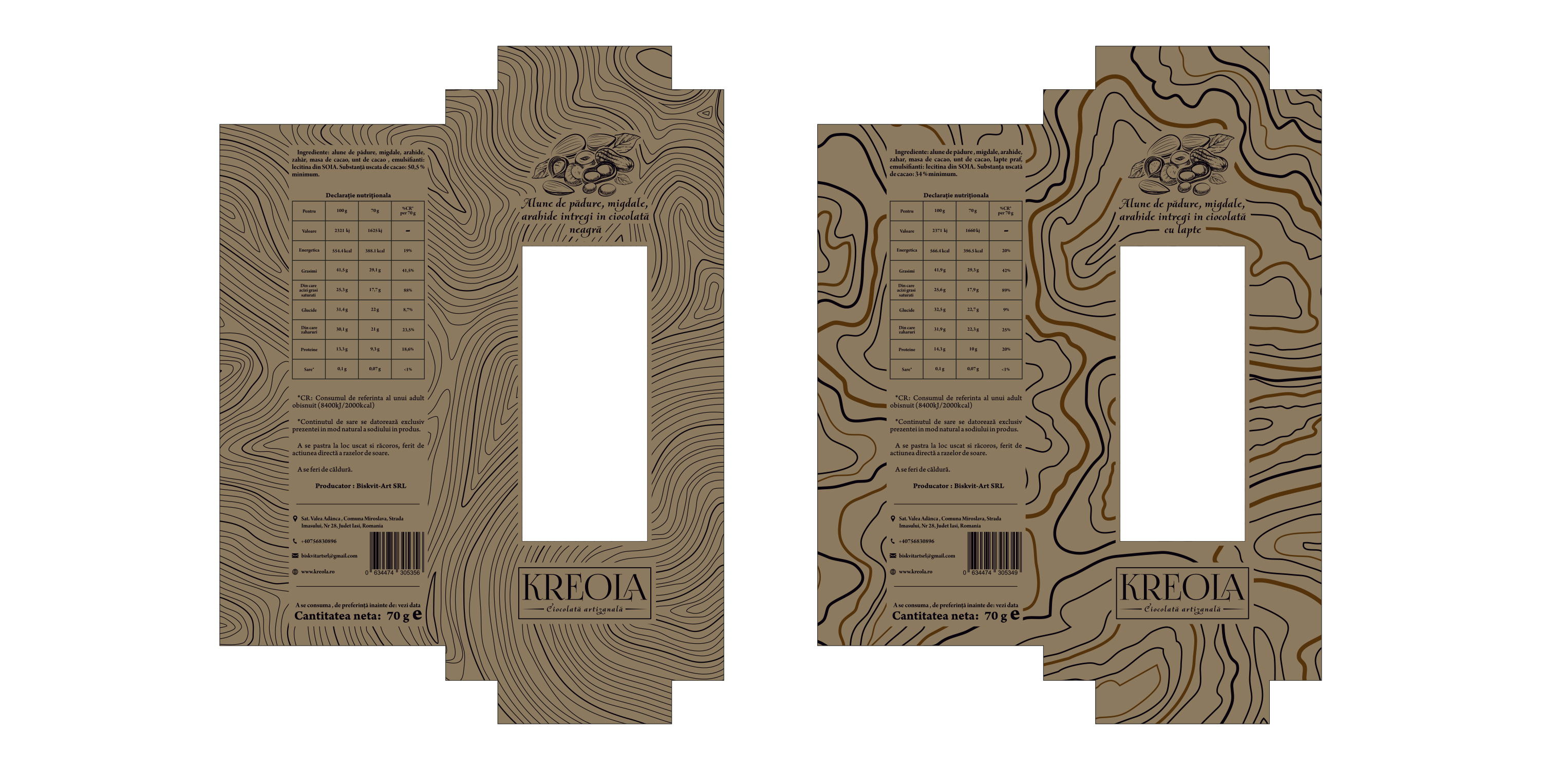 Packaging Design for Kreola Chocolate Bars 1