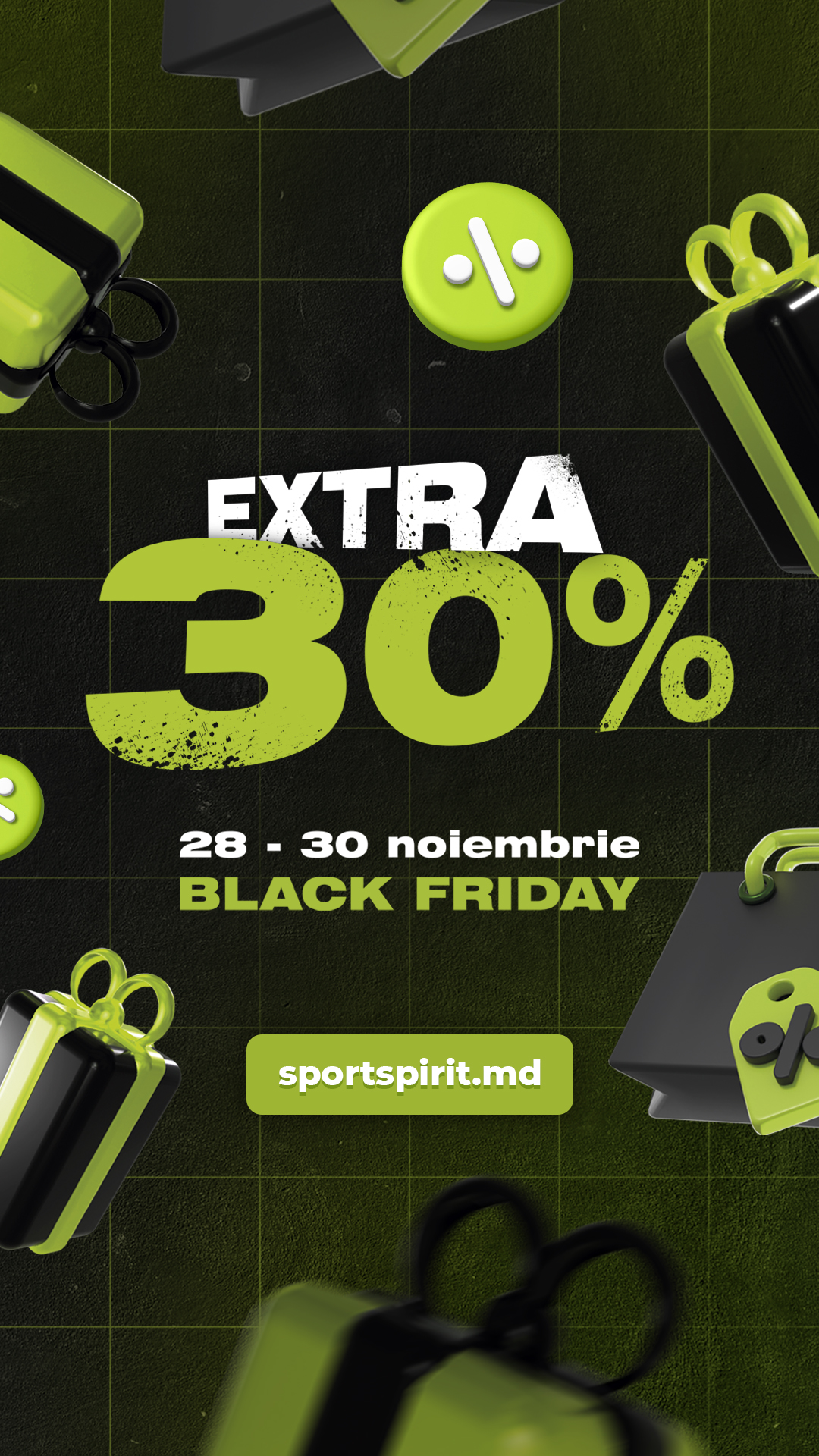 Advertising creative for the “-30% Extra Black Friday Sale” promotion, Sport Spirit 1.2